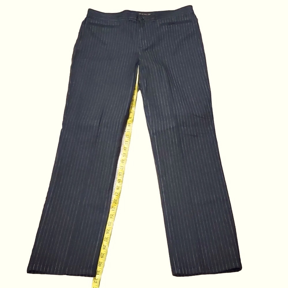 Lauren Jeans Co Black Pinstripe Denim Pants Size 14